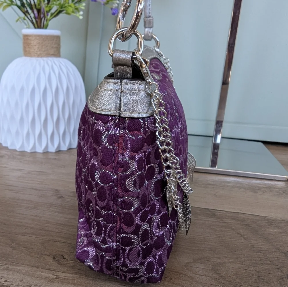 Vintage Y2K Coach Mini Purple Pochette Bag - Picture 5 of 10